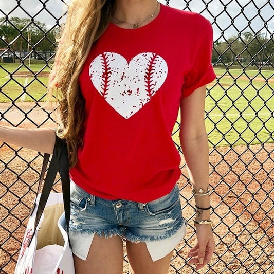Women Baseball Heart