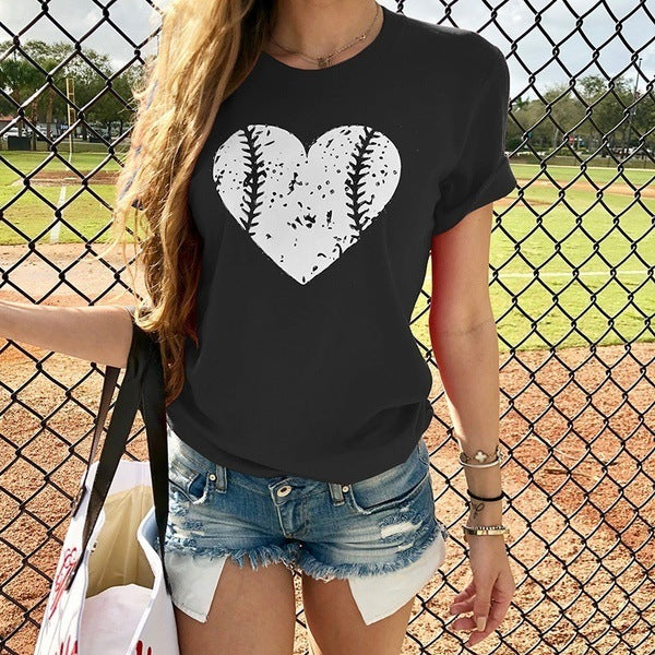 Women Baseball Heart