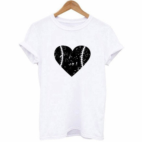 Women Baseball Heart